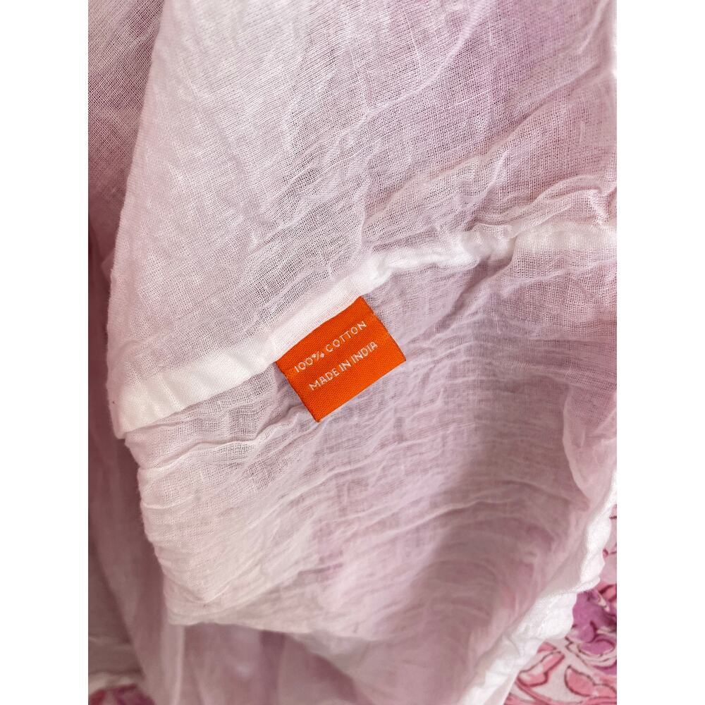 OLIPHANT Tuckernuck Long Sleeve Blouseon Yoke Mini Short Dress Malta Pink Print - Picture 9 of 9
